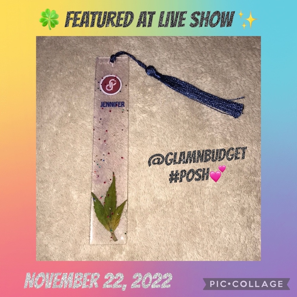 Custom epoxy resin bookmark Jennifer New with my favorite leaf 🍁